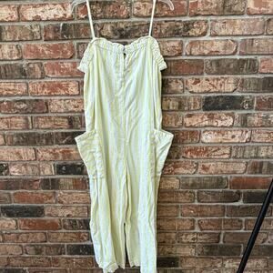 Stoney Clover X Target Large Yellow Stripe Linen Jumpsuit Cropped Wide Leg